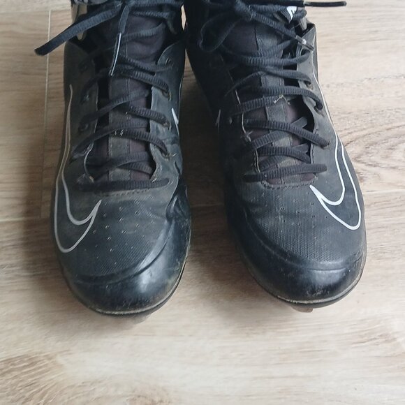 Nike 923428-001 Alpha Huarache Elite Mid Baseball Black Metal Cleats Size 8 - Picture 2 of 4